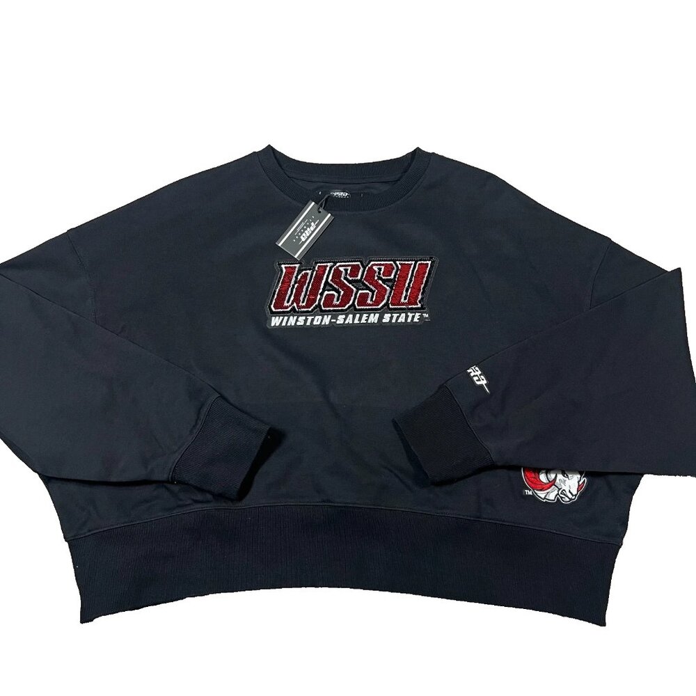 Pro Standard‎ Womens M Black Winston-Salem State University Rams Sweatshirt NWT